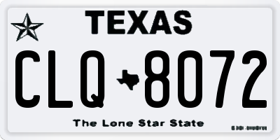 TX license plate CLQ8072