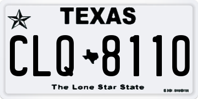 TX license plate CLQ8110