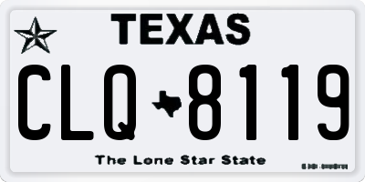 TX license plate CLQ8119