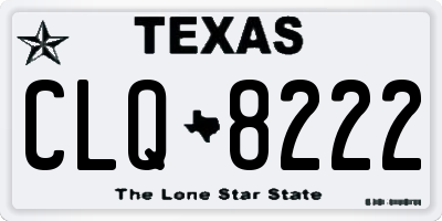 TX license plate CLQ8222