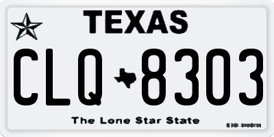 TX license plate CLQ8303