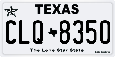TX license plate CLQ8350