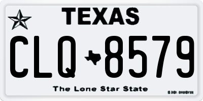 TX license plate CLQ8579