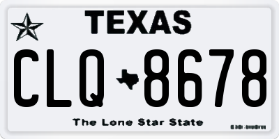 TX license plate CLQ8678