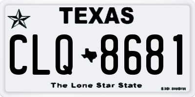 TX license plate CLQ8681