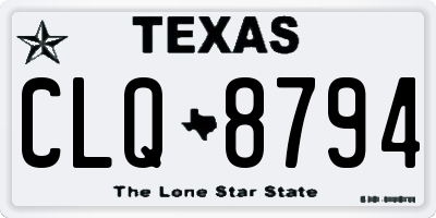 TX license plate CLQ8794
