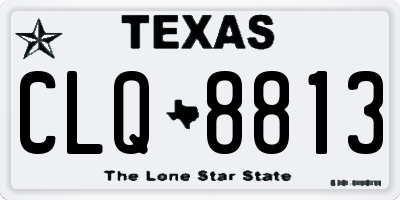 TX license plate CLQ8813
