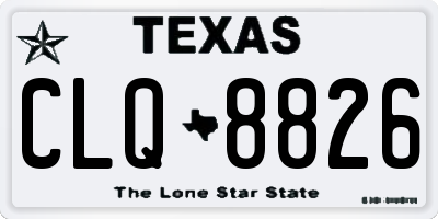 TX license plate CLQ8826