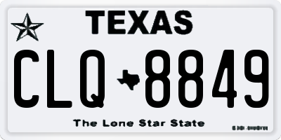 TX license plate CLQ8849