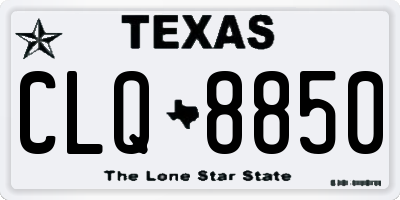 TX license plate CLQ8850