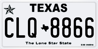 TX license plate CLQ8866