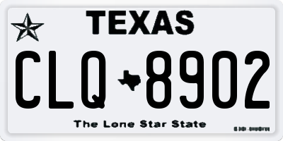 TX license plate CLQ8902