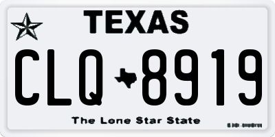 TX license plate CLQ8919