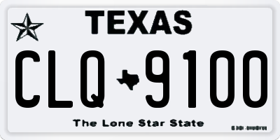 TX license plate CLQ9100