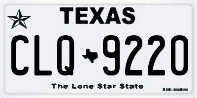 TX license plate CLQ9220