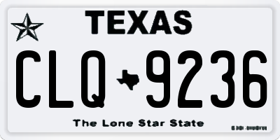 TX license plate CLQ9236
