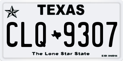 TX license plate CLQ9307