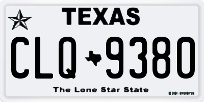 TX license plate CLQ9380