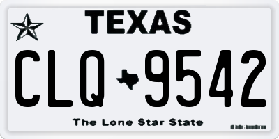 TX license plate CLQ9542