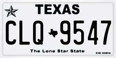 TX license plate CLQ9547