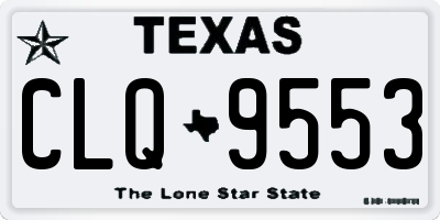 TX license plate CLQ9553