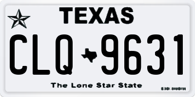 TX license plate CLQ9631
