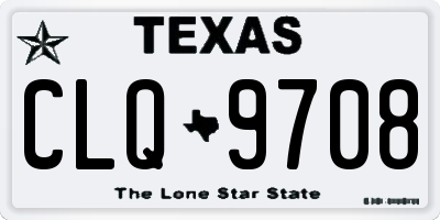 TX license plate CLQ9708