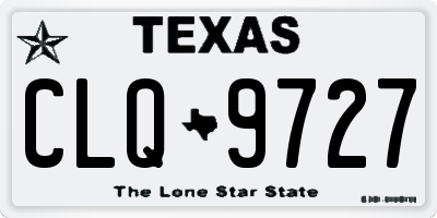 TX license plate CLQ9727