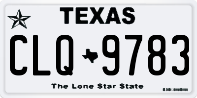 TX license plate CLQ9783