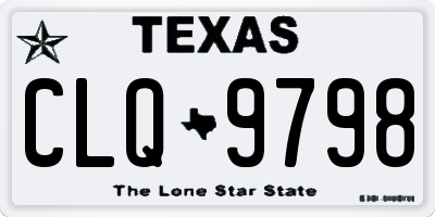 TX license plate CLQ9798
