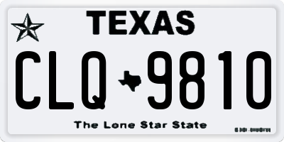 TX license plate CLQ9810