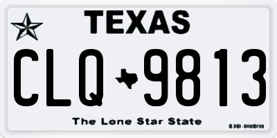 TX license plate CLQ9813