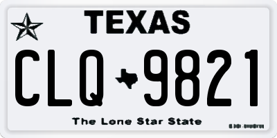 TX license plate CLQ9821