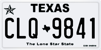 TX license plate CLQ9841
