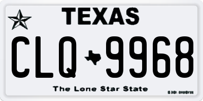 TX license plate CLQ9968