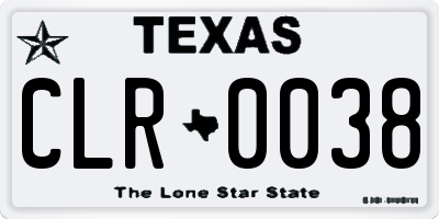 TX license plate CLR0038