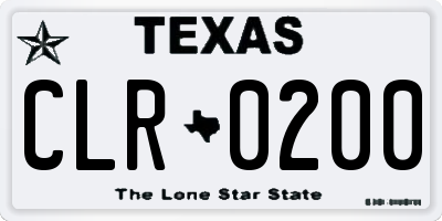 TX license plate CLR0200