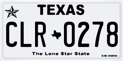 TX license plate CLR0278