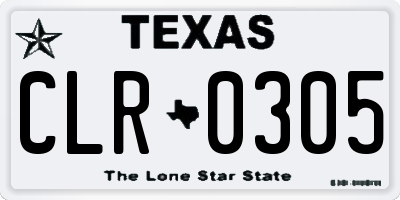 TX license plate CLR0305