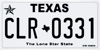 TX license plate CLR0331