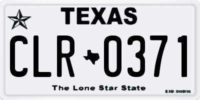 TX license plate CLR0371