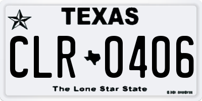 TX license plate CLR0406