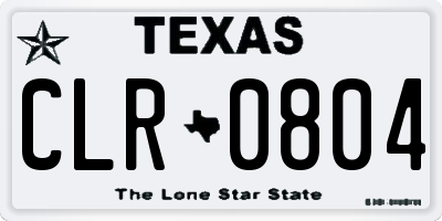 TX license plate CLR0804