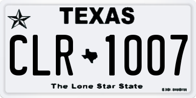 TX license plate CLR1007