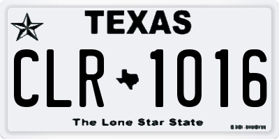 TX license plate CLR1016