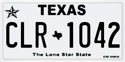 TX license plate CLR1042
