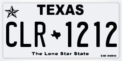 TX license plate CLR1212