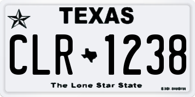 TX license plate CLR1238