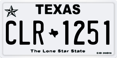 TX license plate CLR1251