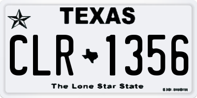 TX license plate CLR1356